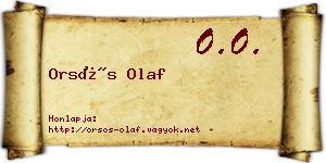 Orsós Olaf névjegykártya